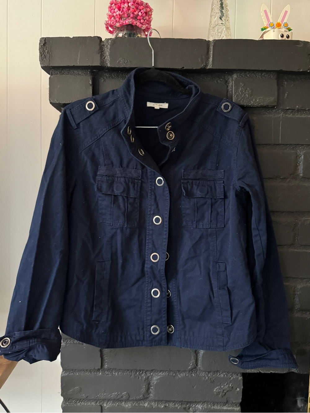 Maurices Navy Utility Jacket with Grommet Details